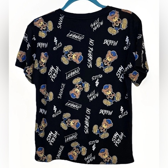 Fresh Laundry Boy Size XL Black Short Sleeve Graphic Teddy Bear T Shirt - Picture 2 of 4